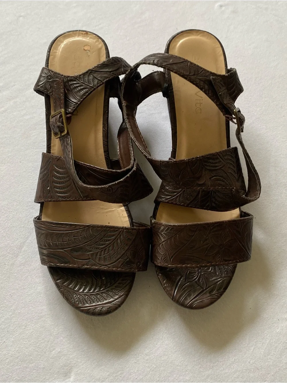 Bella Vita Women's Brown Wedge Sandals - Comfortable Strappy Design